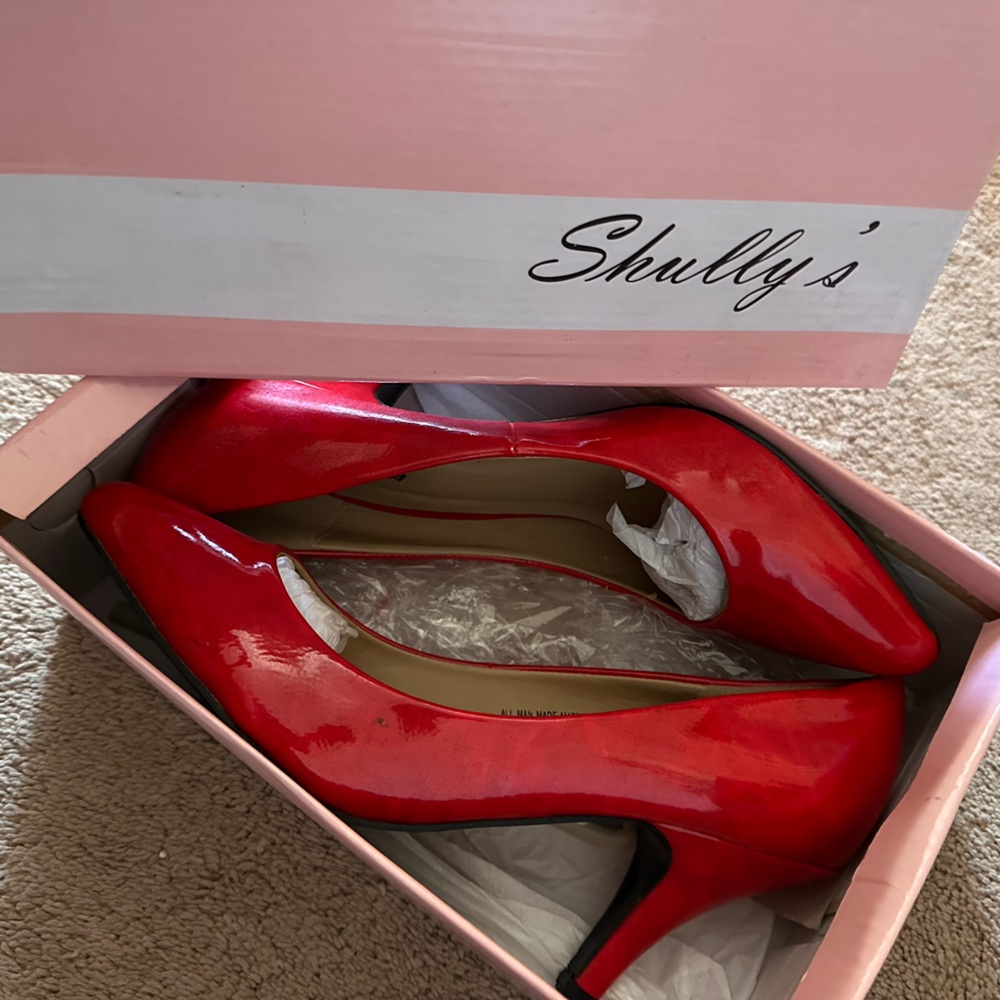 Shully's Red Patent Leather Pumps